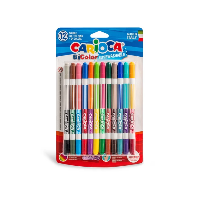 Kétszínű filctoll készlet 12 db – Carioca