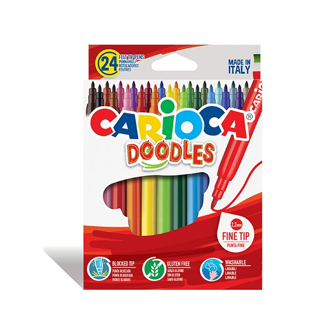 Doodles hosszú hegyű filc 24 db-os szett – Carioca