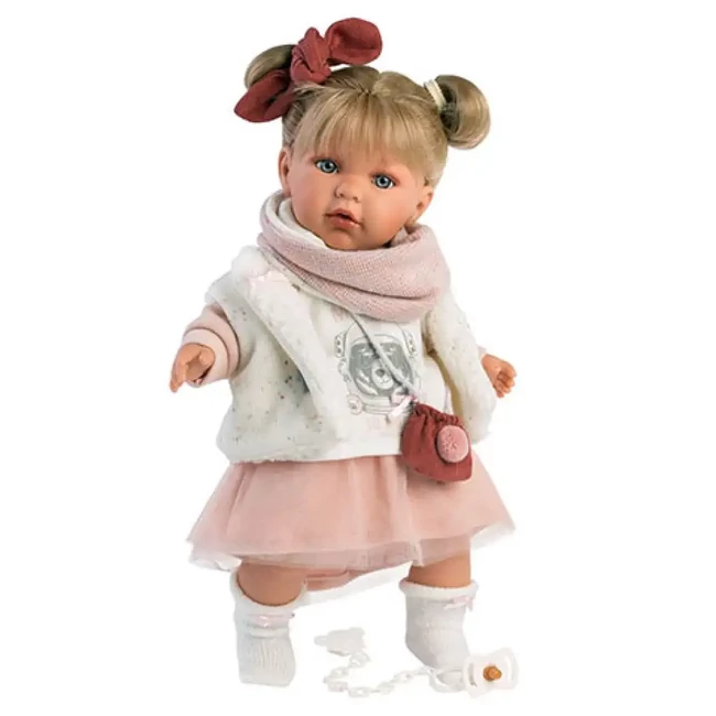 Llorens: Julia síró baba mellényben 42 cm-es