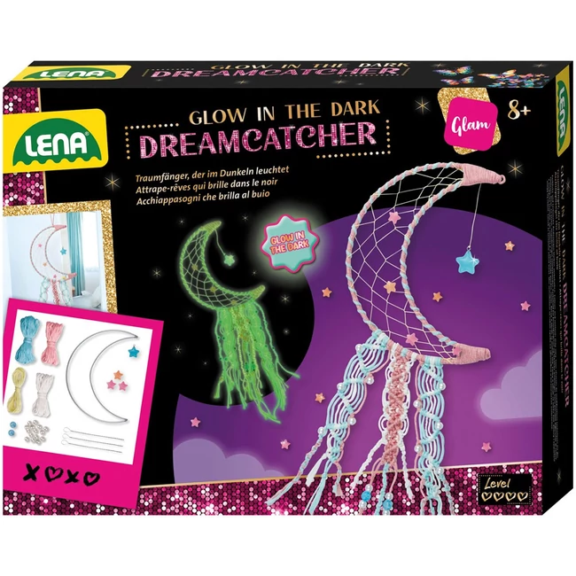 LENA: Sötétben világító hold alakú álomfogó készítő szett