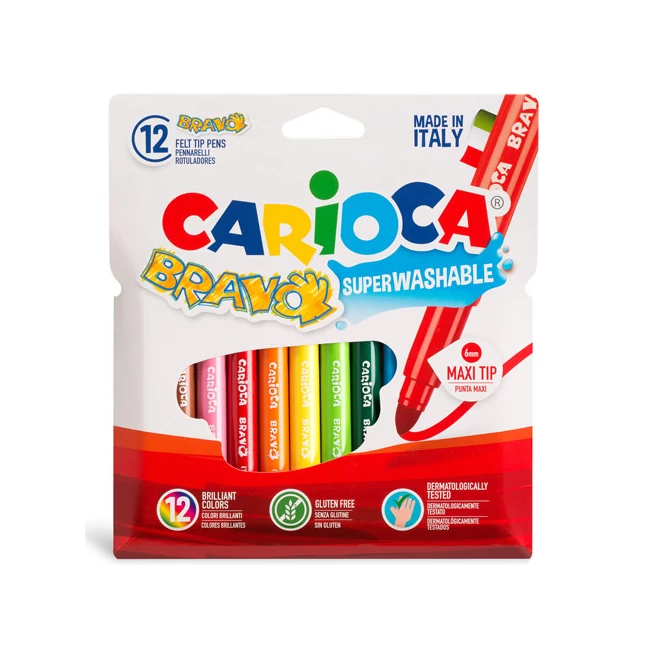 Színes maxi filctoll 12 db-os – Carioca