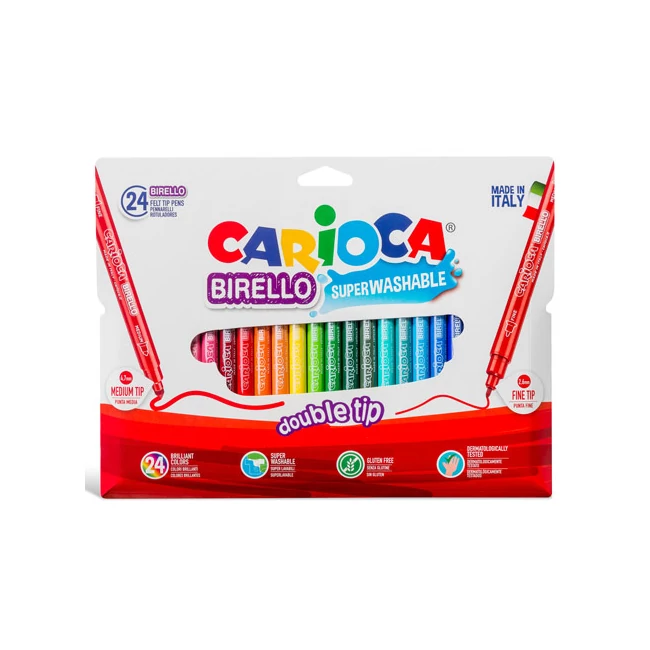 Színes filctoll szett kétféle fejjel 24 db-os – Carioca