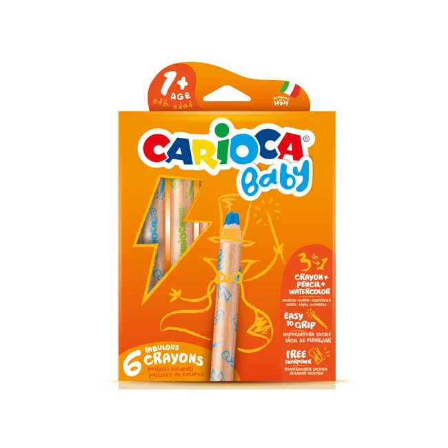 Carioca: 3 az 1-ben bébi zsírkréta 6 db-os készlet
