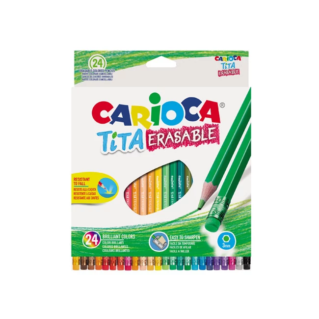 Tita színes ceruza 24 db-os szett radírvéggel – Carioca