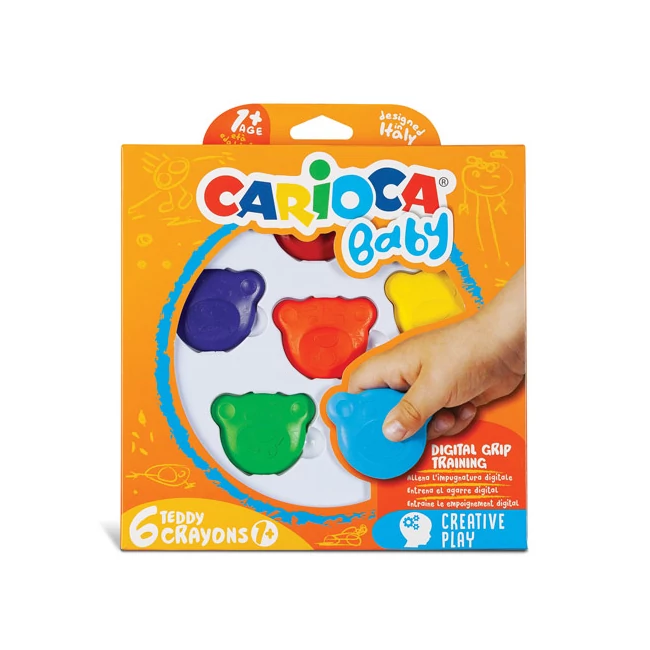 Maci formájú Baby Teddy zsírkréta 6 db-os – Carioca