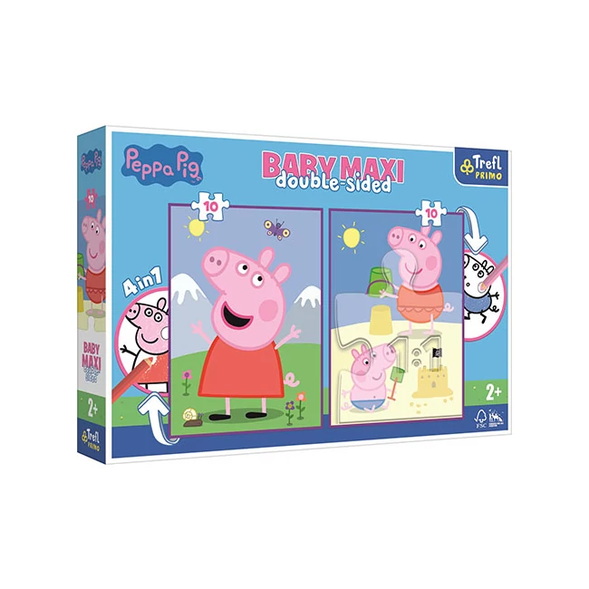 Peppa malac kétoldalas 4 az 1-ben Baby Maxi puzzle 2×10 db-os – Trefl