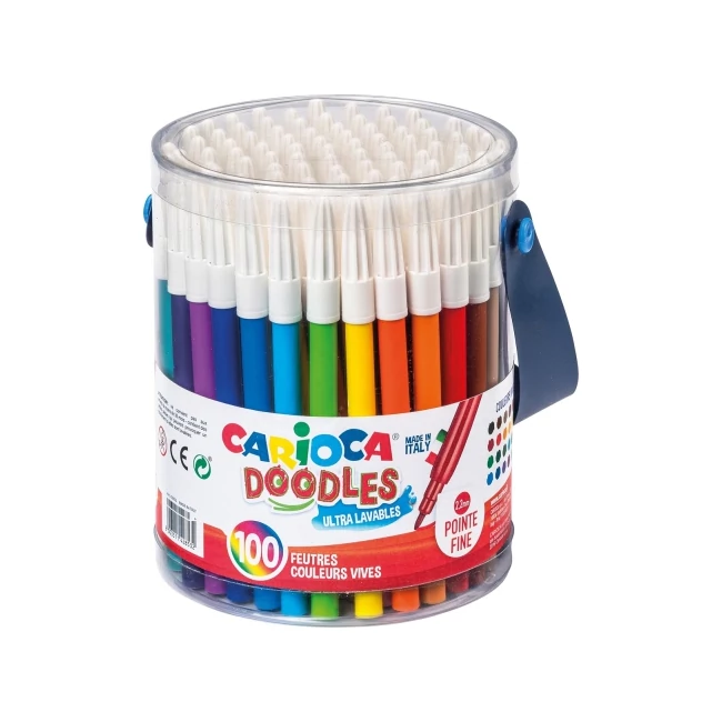 Joy 100cdb-os színes filctoll szett vödörben – Carioca