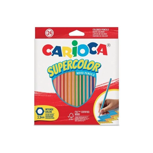 Supercolor színes ceruza 24 db-os szett – Carioca