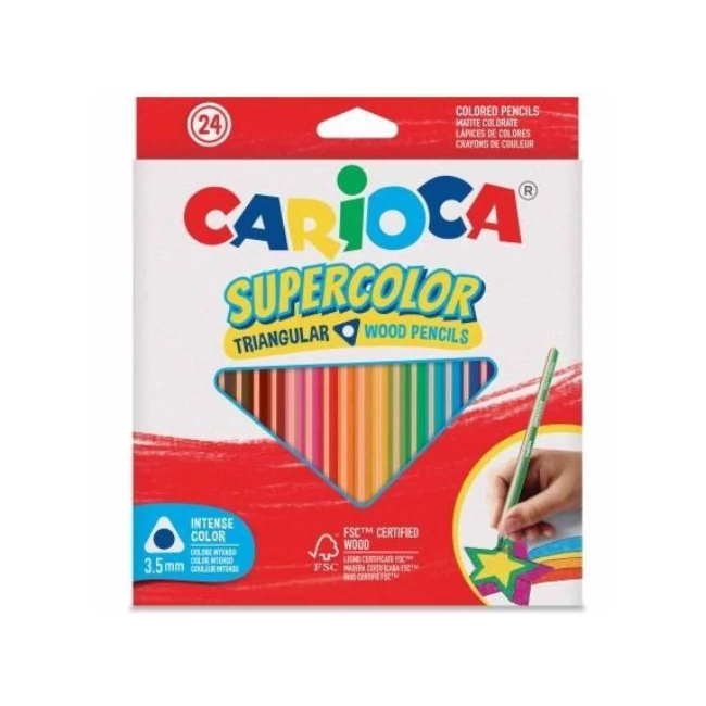 SuperColor háromszög alakú 24 db-os színesceruza készlet – Carioca