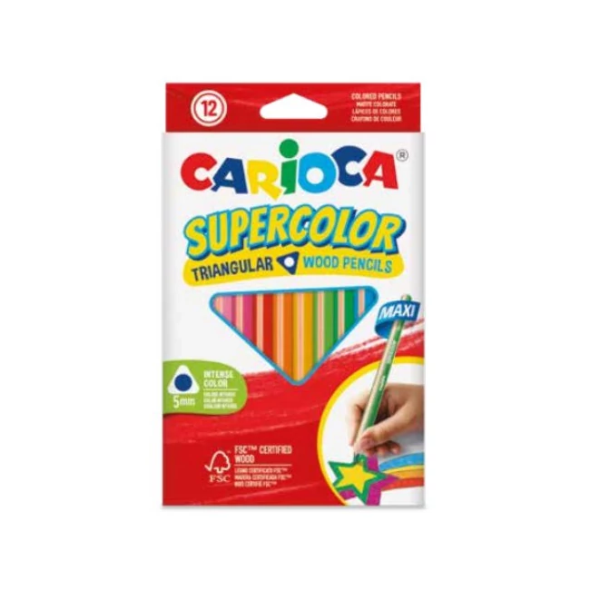 SuperColor háromszög alakú 12 db-os maxi színesceruza készlet – Carioca