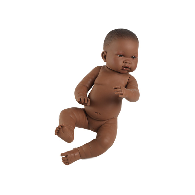 Afroamerikai lány csecsemő baba 45 cm