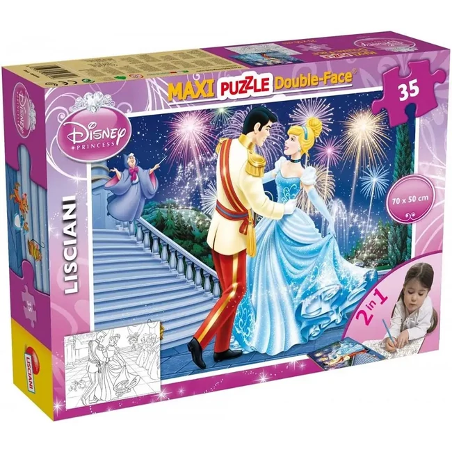 Disney Hamupipőke 2 az 1-ben 35 db-os maxi puzzle és színező 70×50 cm – Lisciani