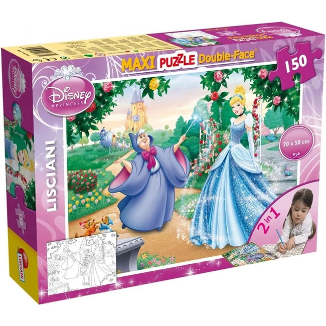 Disney Hamupipőke 2 az 1-ben maxi 150 db-os puzzle és színező 70×50 cm – Lisciani