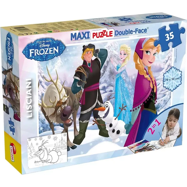 Jégvarázs 2 az 1-ben maxi 35 db-os puzzle és színező 70×50 cm – Lisciani