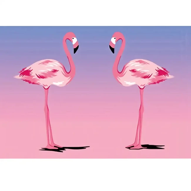 Gyémántszemes kirakó: Flamingók gyémántfestő szett 10×15 cm
