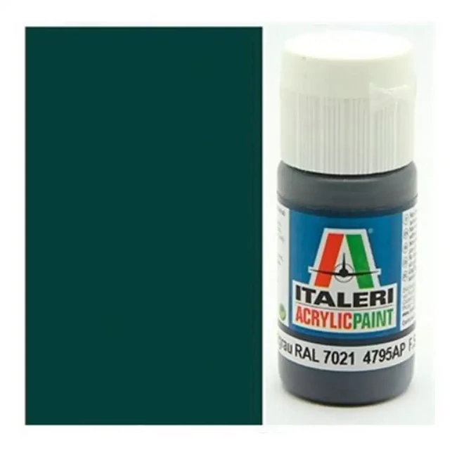Italeri Flat Pz. Schwarzgrau RAL 7021 (4795AP) – Matt páncélszürke makett festék 20ml
