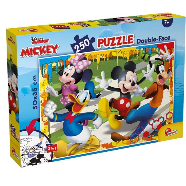 Mickey egér 2 az 1-ben 250 db-os puzzle és színező 50×35 cm – Lisciani