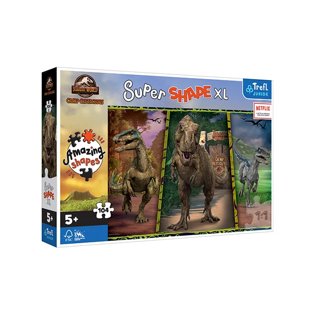 Jurassic World Színes dinoszauruszok 104 db-os XL puzzle – Trefl