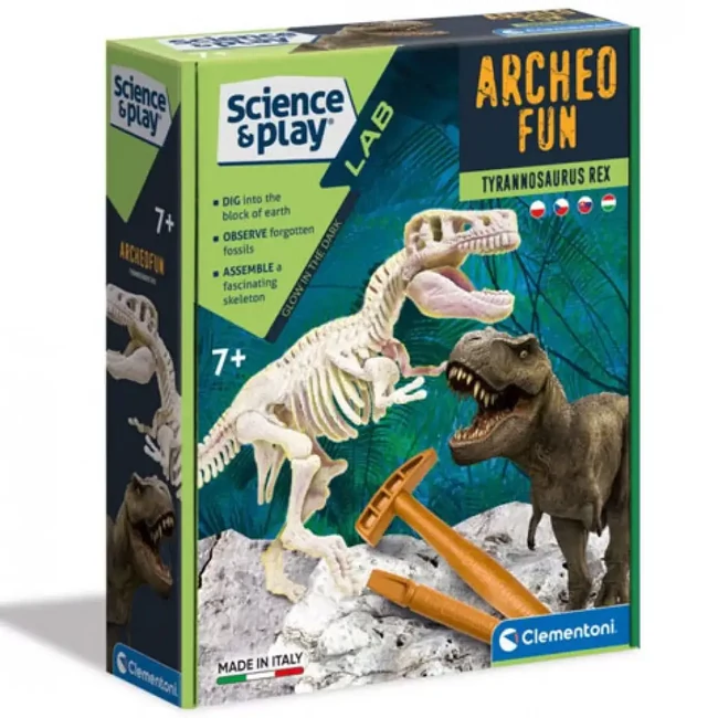 Science & Play: T-Rex fluoreszkáló régészeti készlet – Clementoni