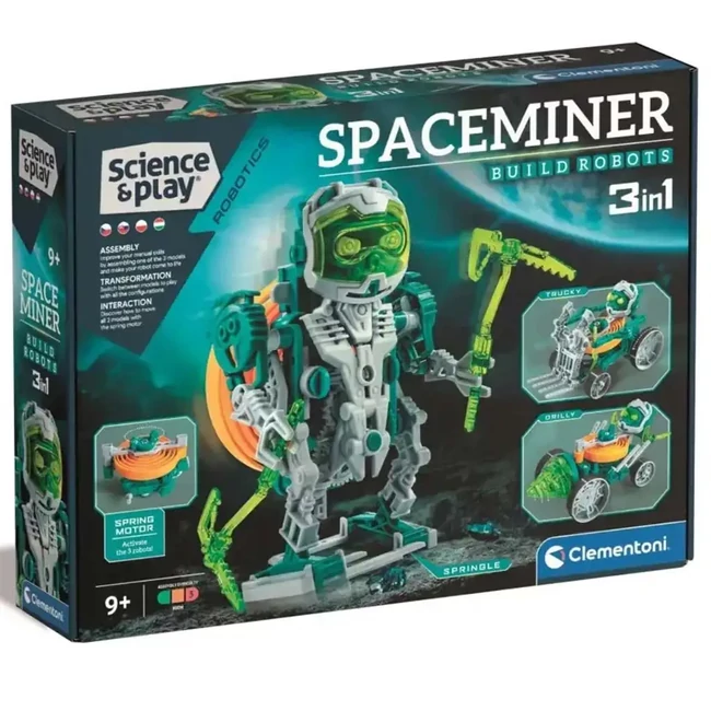 Science & Play: 3 az 1-ben megépíthető űrbányász robot – Clementoni