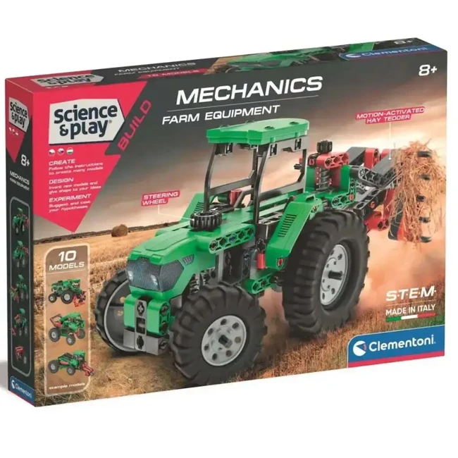 Science & Play: Mechanikai műhely – Traktor építőkészlet – Clementoni