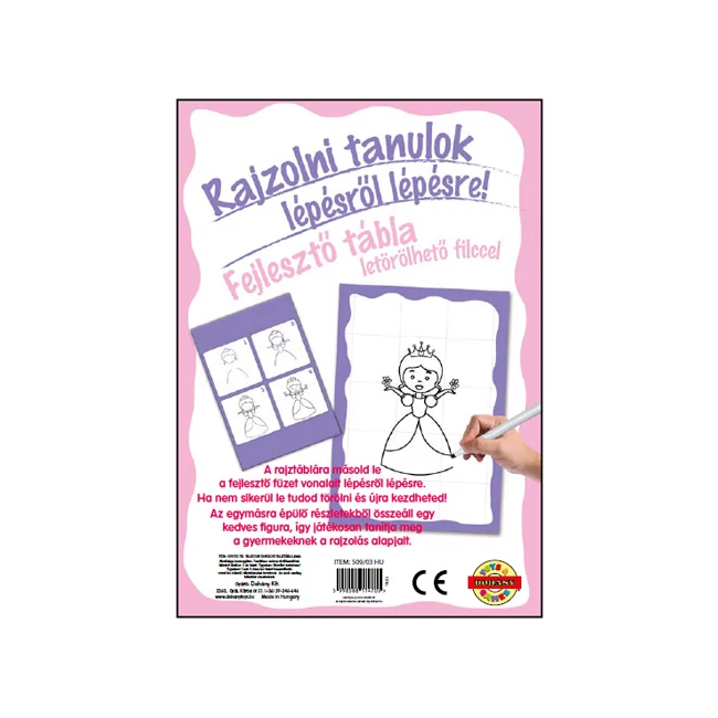 Rajzolni tanulok lányos fejlesztő tábla