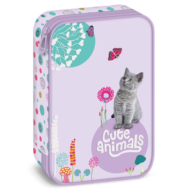 Ars Una: Cute Animals – Kitten cicás többszintes tolltartó 15,5×22,5×4,5 cm