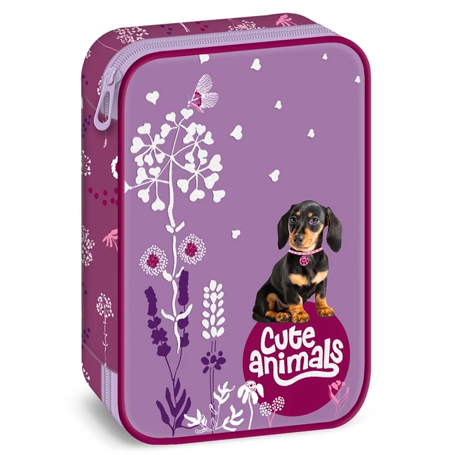 Ars Una: Cute Animals – Puppy tacskó mintás többszintes tolltartó 15,5×22,5×4,5 cm