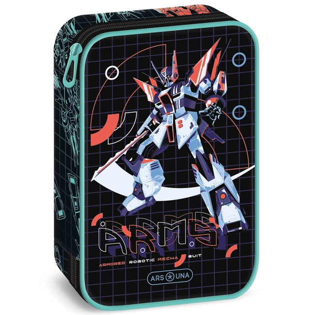 Ars Una: A.R.M.S. robot mintás többszintes tolltartó 15,5×22,5×4,5 cm