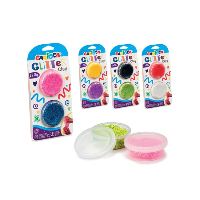Glitter csillámos gyurma 2 db-os csomag többféle változatban 2×20g – Carioca