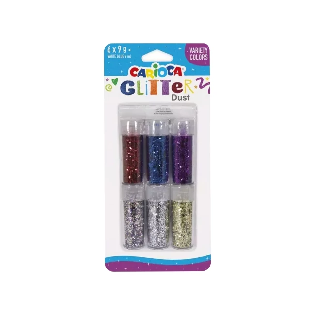 Carioca: Glitter Dust 6 db-os csillámpor szett tégelyben – Színvariációk