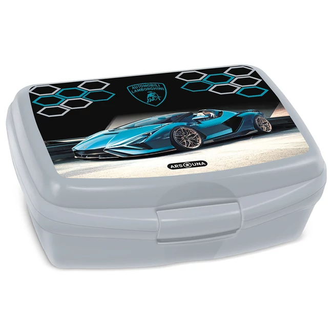 ArsUna: Lamborghini szürke uzsonnás doboz 16,5×6x13,5 cm