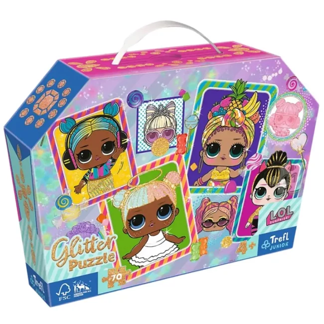 Színes L.O.L babák 70 db-os glitter puzzle – Trefl