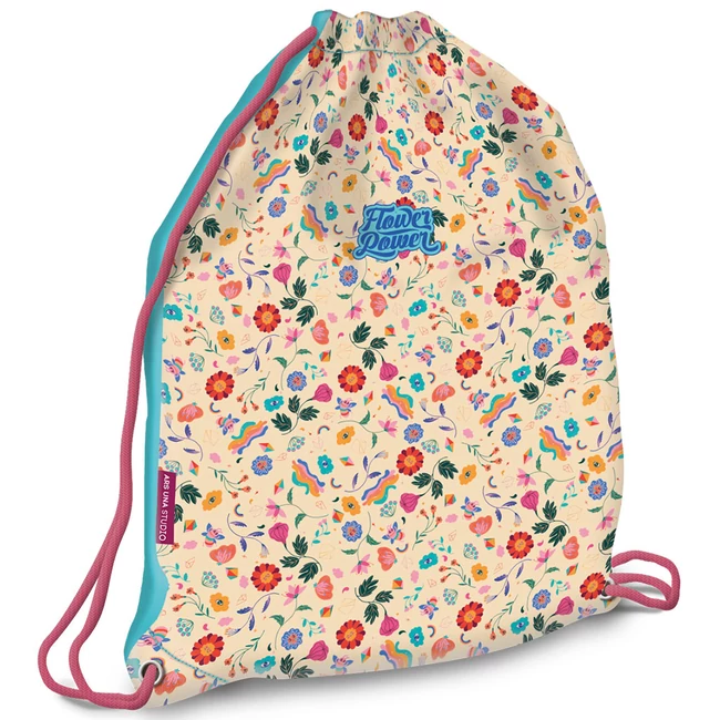 Ars Una: Flower Power virágos tornazsák, sportzsák 32×42 cm