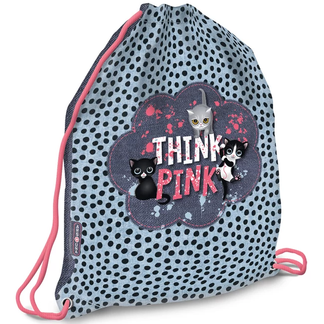 Ars Una: Think Pink cicás pöttyös tornazsák, sportzsák 32×42 cm