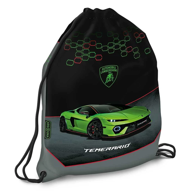 Ars Una: Zöld Lamborghinis tornazsák, sportzsák 32×42 cm