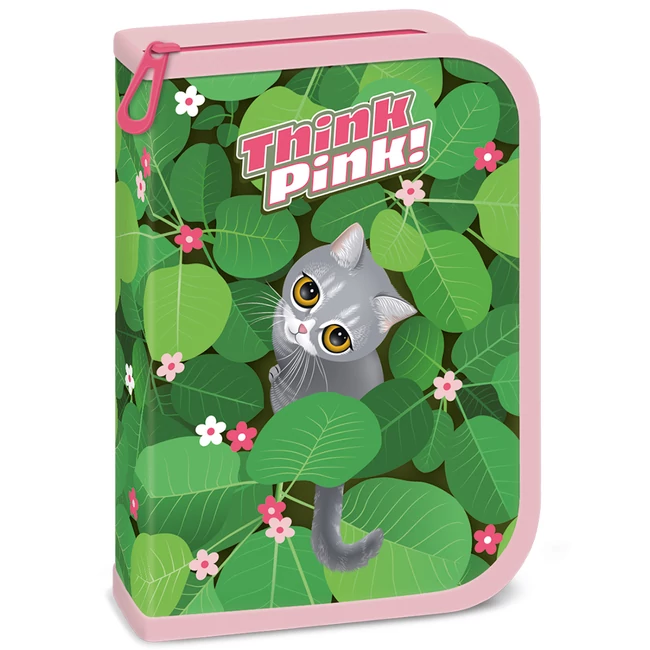 Ars Una: Think Pink cicás töltött kihajtható tolltartó 12,8×19,3×3,6 cm