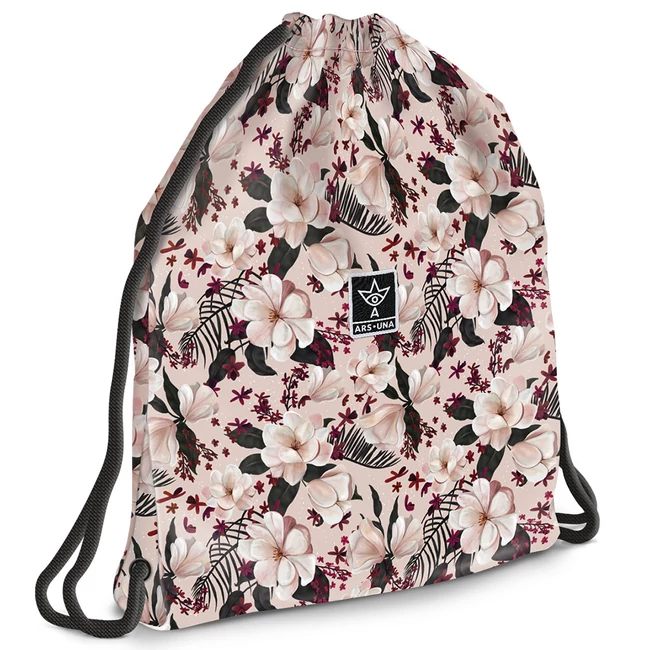 Ars Una: Flowery Pink virágos tindédzser tornazsák, sportzsák 37,5×46 cm