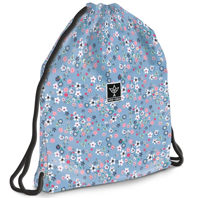 Ars Una: Pearl Blossom Blue virágos tinédzser tornazsák, sportzsák 37,5×46 cm