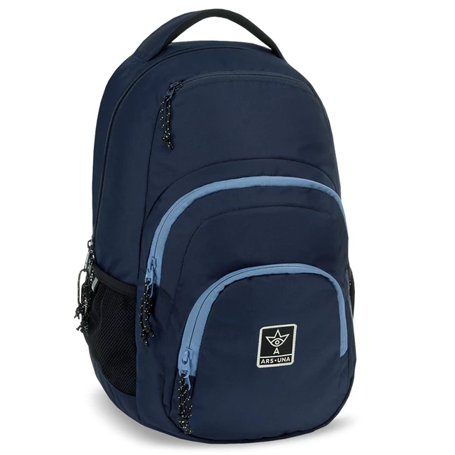 Ars Una: Navy sötétkék AU-2 iskolatáska, hátizsák 32×46×22 cm