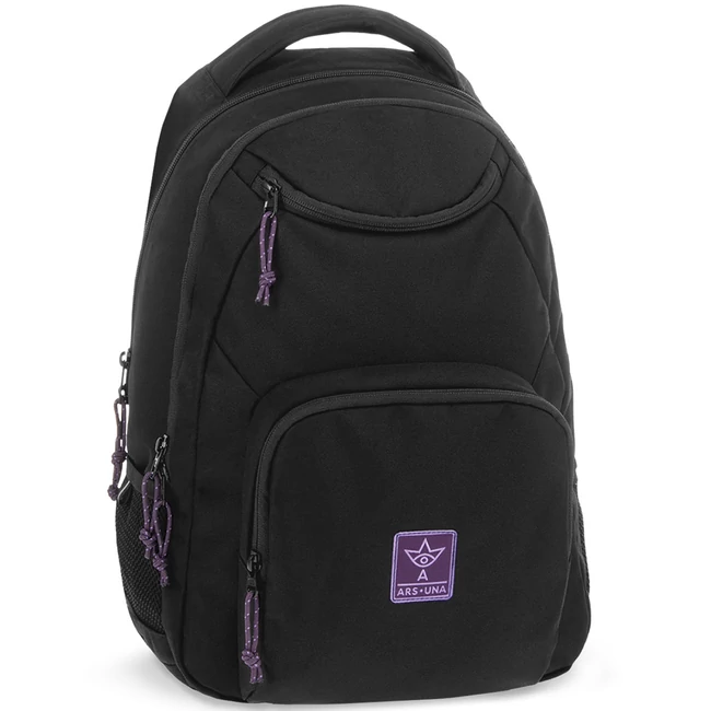 Ars Una: Girl’s Black-Violet Cordura iskolatáska hátizsák AU-6 34×45×26 cm