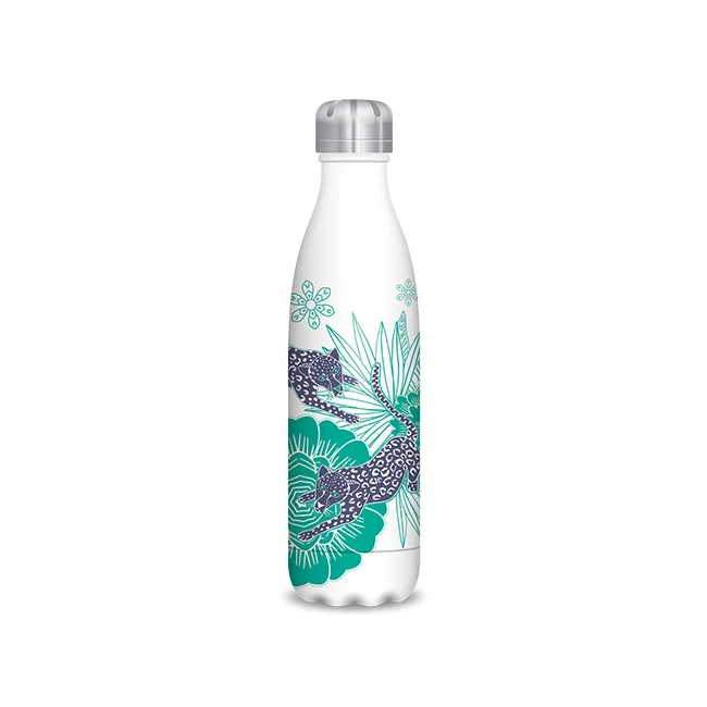 Catalina Estrada leopárdos duplafalú fémkulacs fehér 500ml