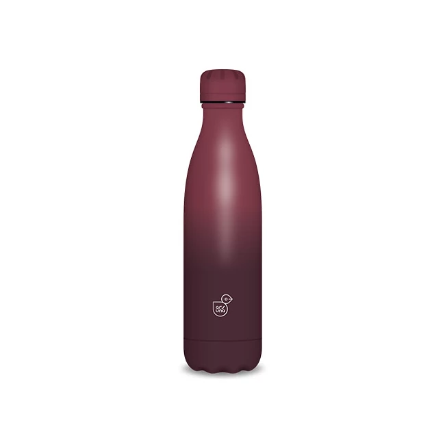 Bordó színű duplafalú fémkulacs 500ml