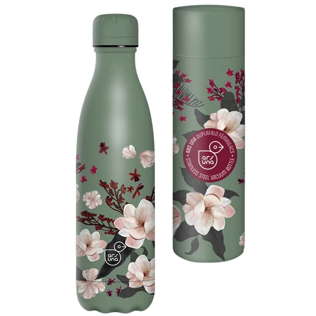 Ars Una: Flowery Pink duplafalú fém kulacs díszdobozban 500ml