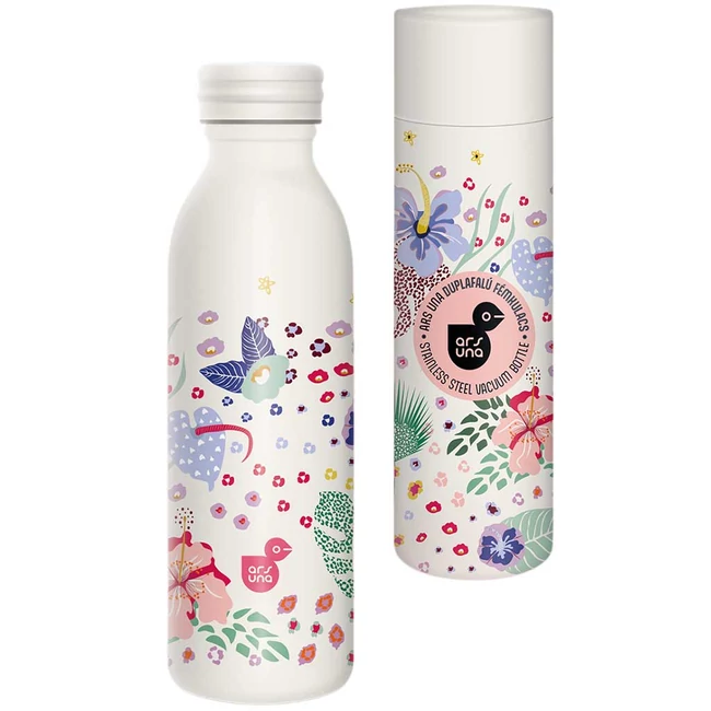 Ars Una: Cream Hibiscus duplafalú fém kulacs díszdobozban 600ml