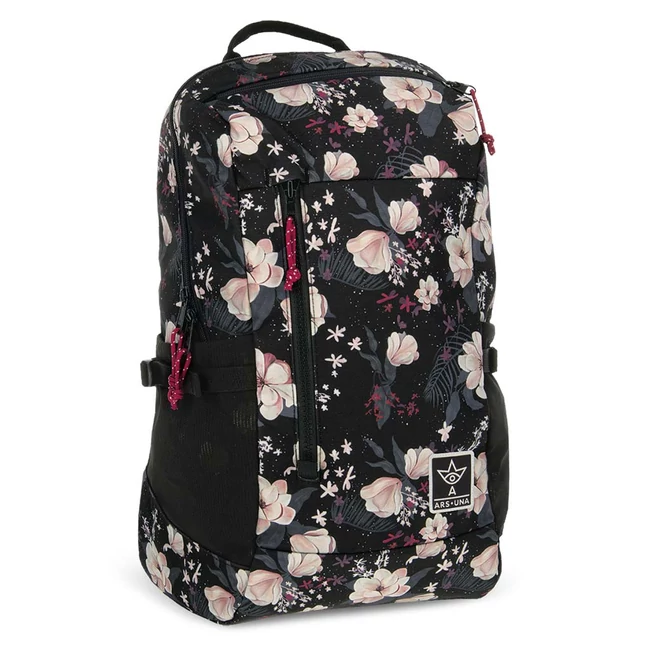 Ars Una: Flowery Black AU-17 iskolatáska, hátizsák 32×47×18 cm