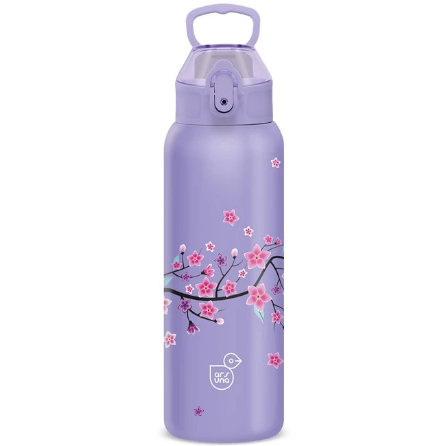Ars Una: 3D Snow Flower lila duplafalú fémkulacs 700ml