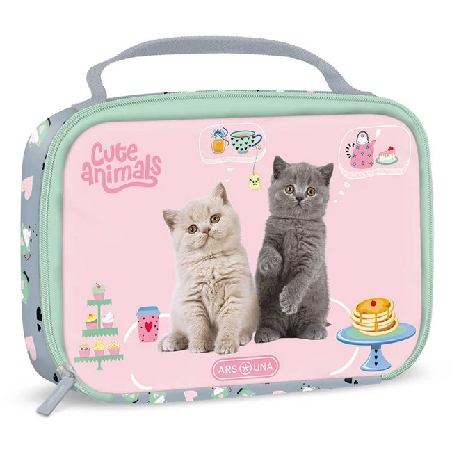 Ars Una: Cute Animals Tea party cicás thermo uzsonnás táska 20×14×6,5 cm