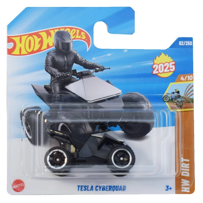 Hot Wheels: Tesla Cyberquad ezüstszürke kisautó 1/64 – Mattel