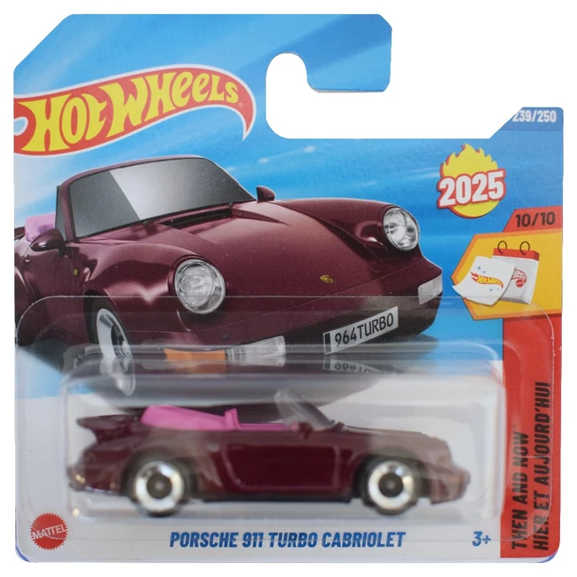 Hot Wheels: Porsche 911 Turbo Cabriolet bordó kisautó 1/64 – Mattel